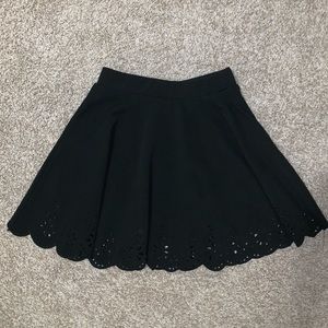 Black Scalloped Skirt